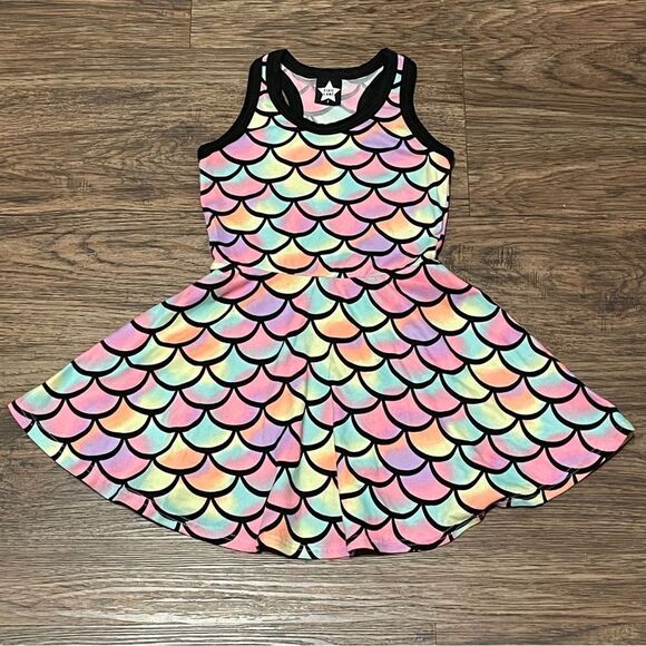 Pixie Lane Mermaid Halter Skater Sleeveless Twirl Dress Pink Blue Purple Size 2T - Picture 2 of 10